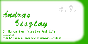 andras viszlay business card